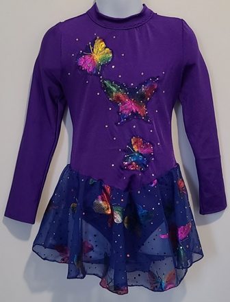 purple dress with butterflies