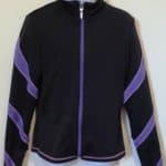 Size 6-8 ChloeNoel J36 black with purple strip full zippered jacket size
