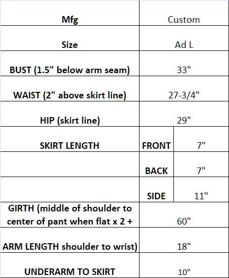 Measurements Custom Fitted Black Dress Adult L