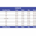 ChloeNoel sizing chart for leotards