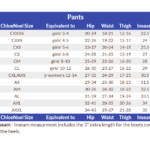 ChloeNoel Sizing Chart for Pants