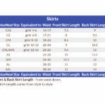 Sizing Chart for ChloeNoel Skirts