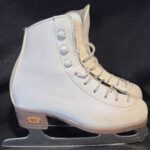 White Reidell Model 15 Ice Skate size 12j with Standard Stainless Steel Blade
